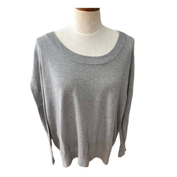 Lane Bryant metallic silver scoop neck sweater 22 - Picture 1 of 6